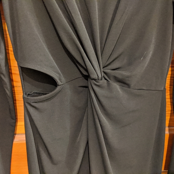 Miss Selfridge Bodycon Black Dress w/ Cutouts - Picture 3 of 8